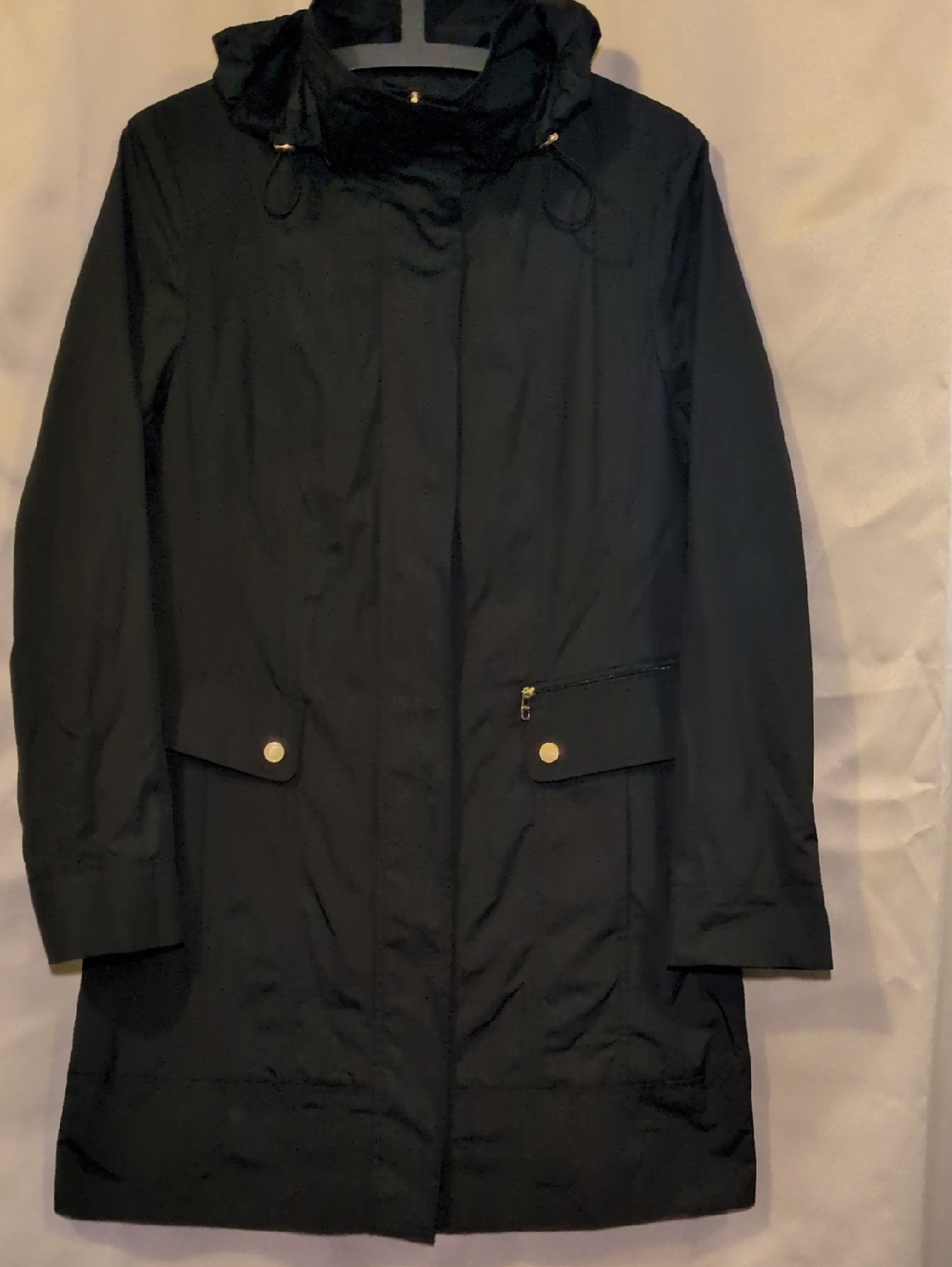Cole Haan Signature Black Hooded Trench/ Raincoat